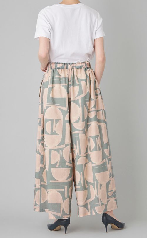 プリントワイドイージーパンツ