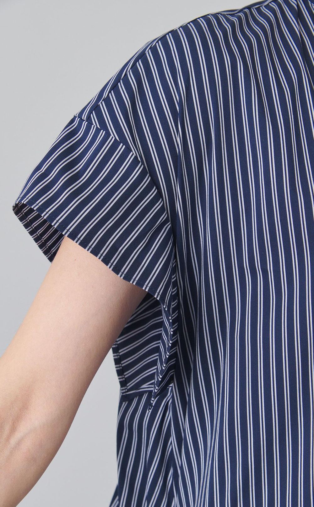 ストライプシャツドッキングワンピース