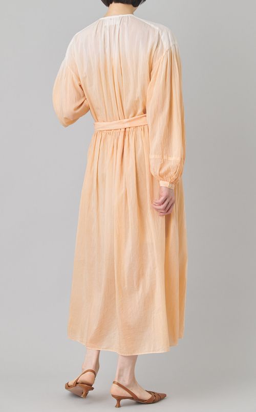 コットンシルクウエストリボンドレス