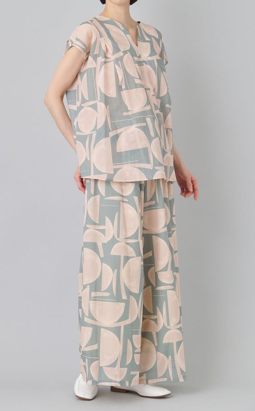 プリントワイドイージーパンツ