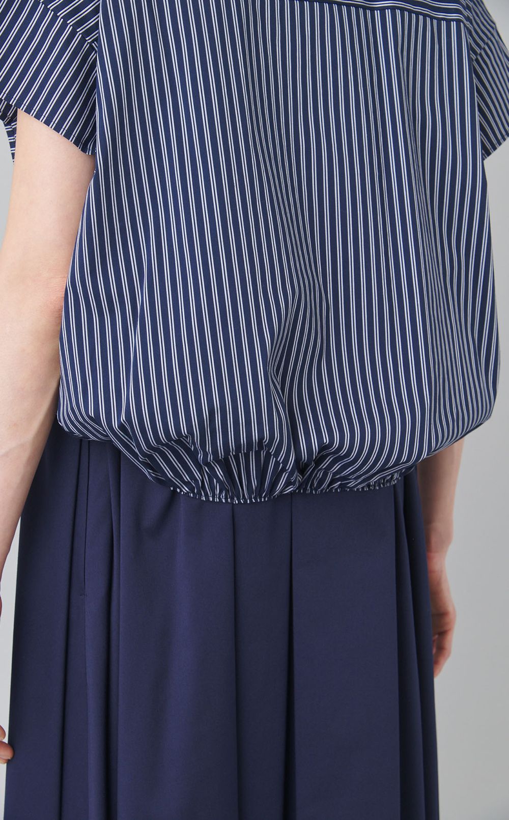 ストライプシャツドッキングワンピース