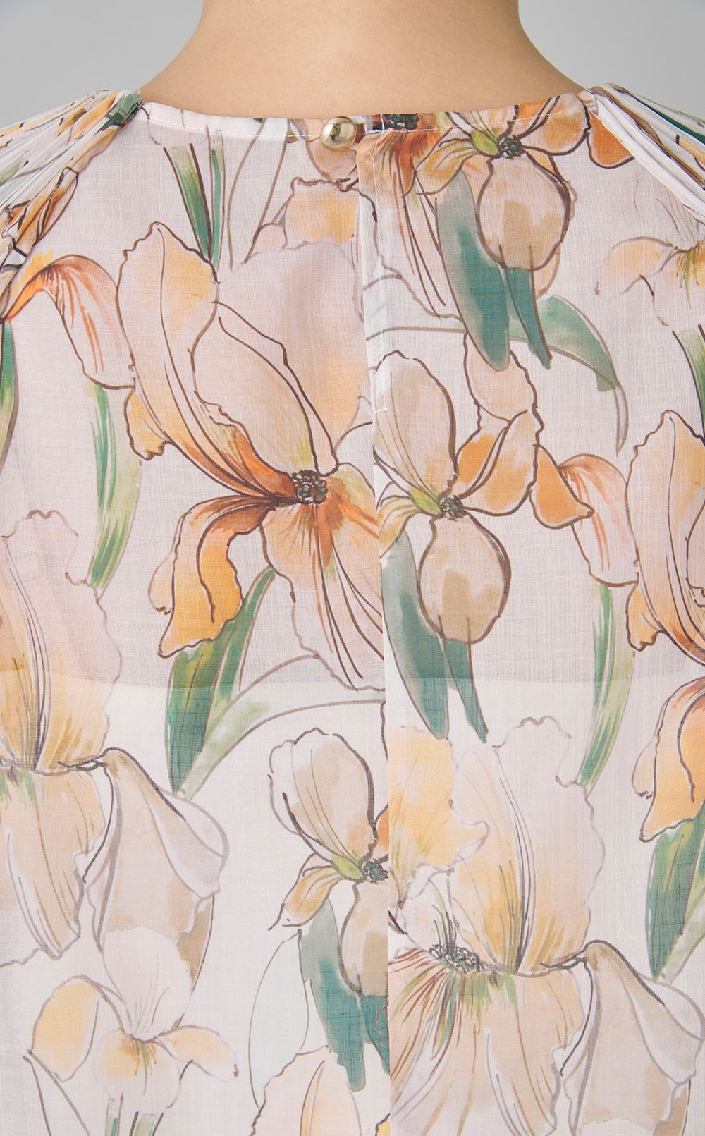 フラワープリントフリルブラウス