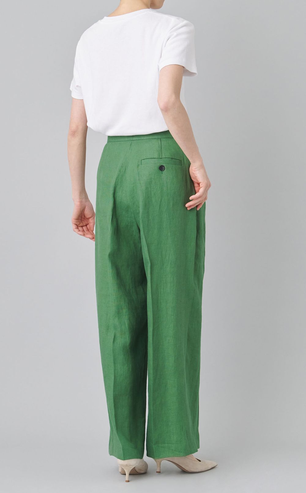 リネンオックスフォードワイドパンツ