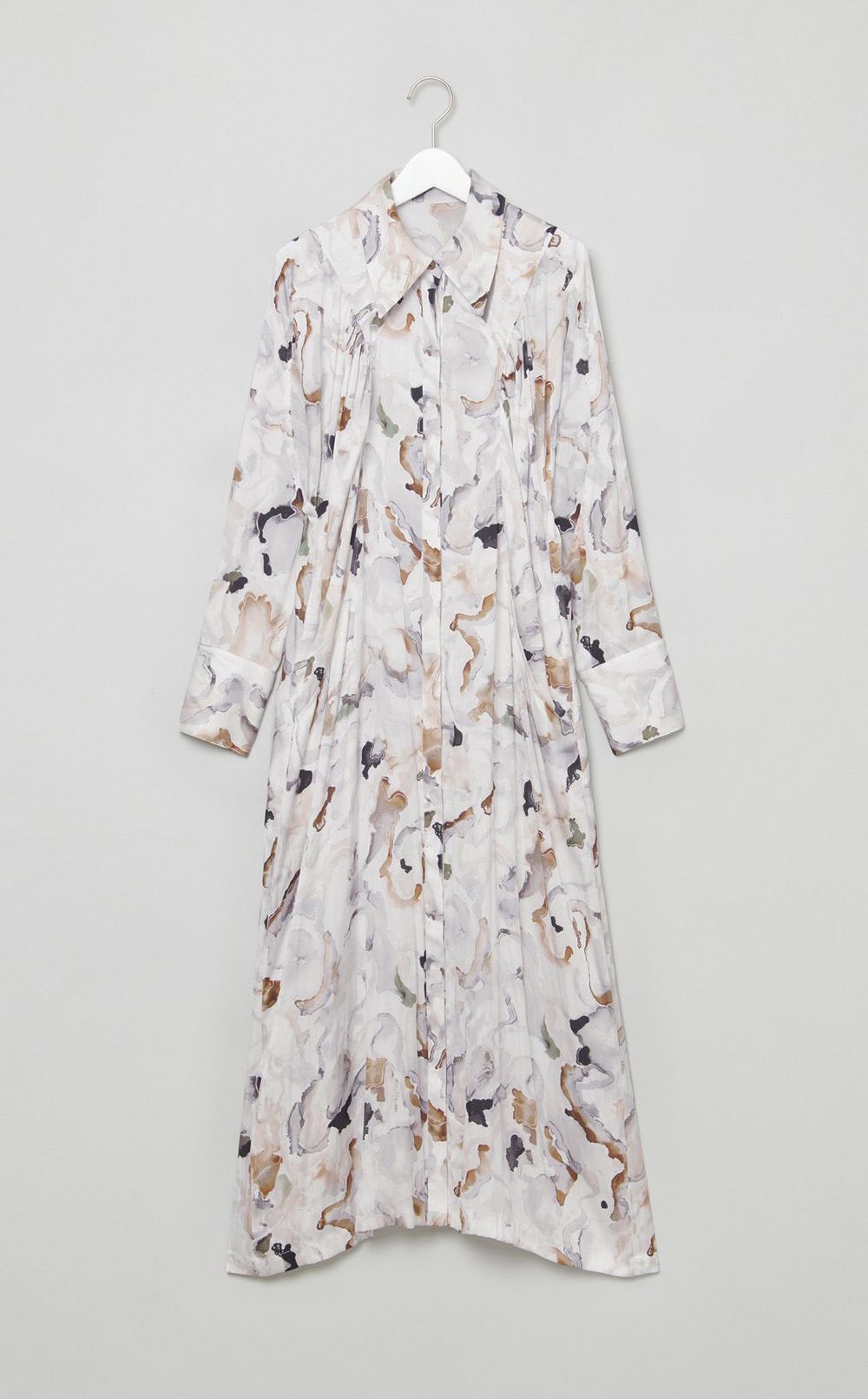 ボタニカルプリントマキシワンピース