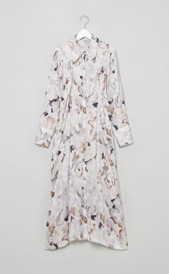 ボタニカルプリントマキシワンピース