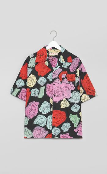 ローズプリントショートスリーブシャツ