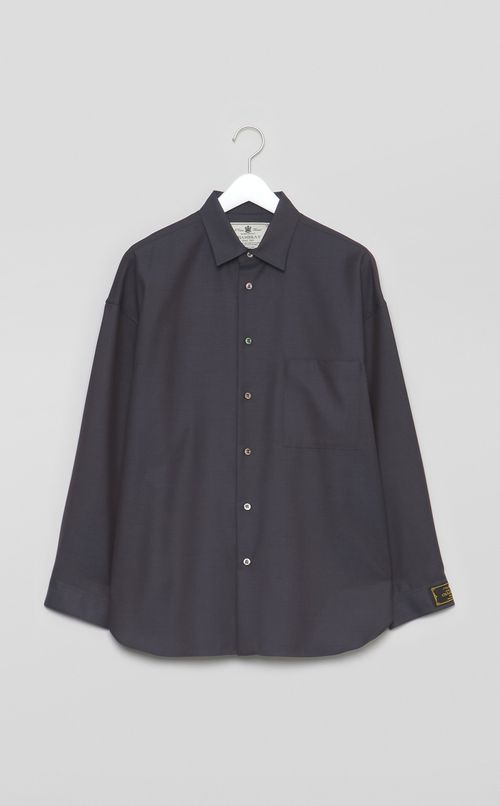 シャンブレーウールシャツ
