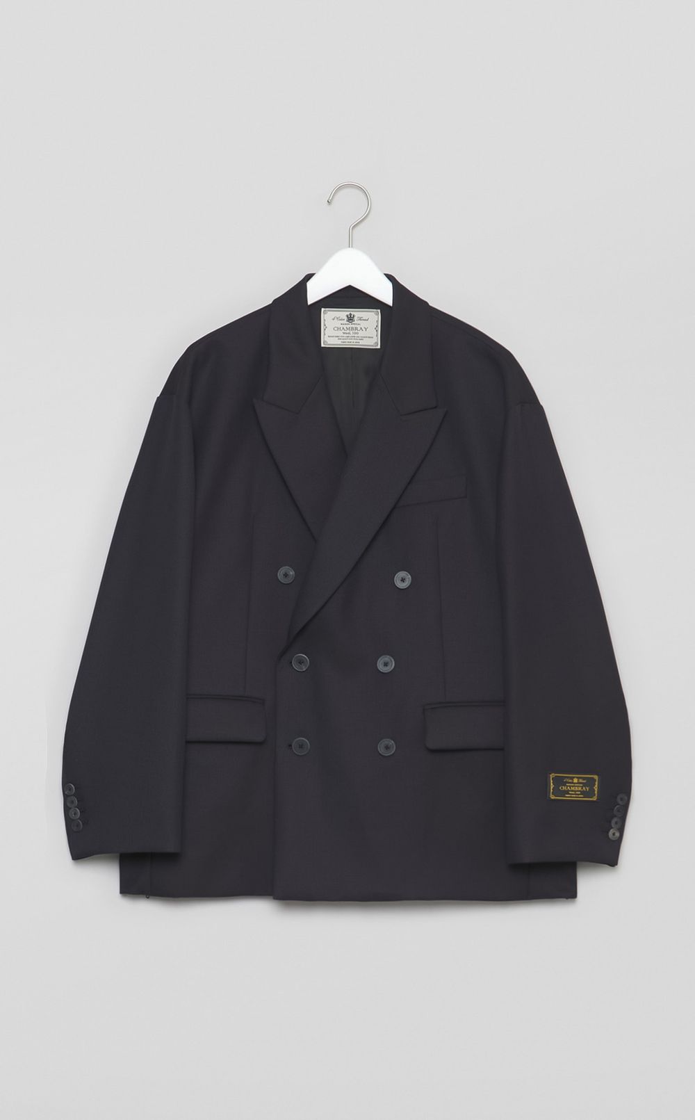 シャンブレーウールダブルジャケット