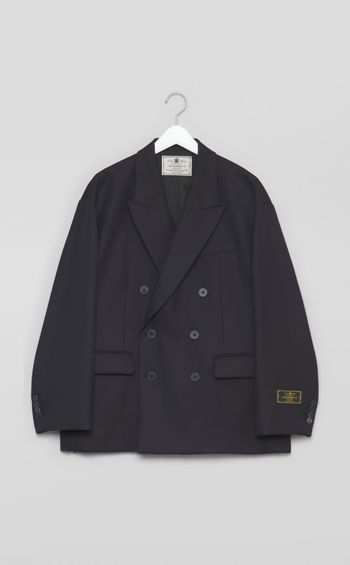 シャンブレーウールダブルジャケット