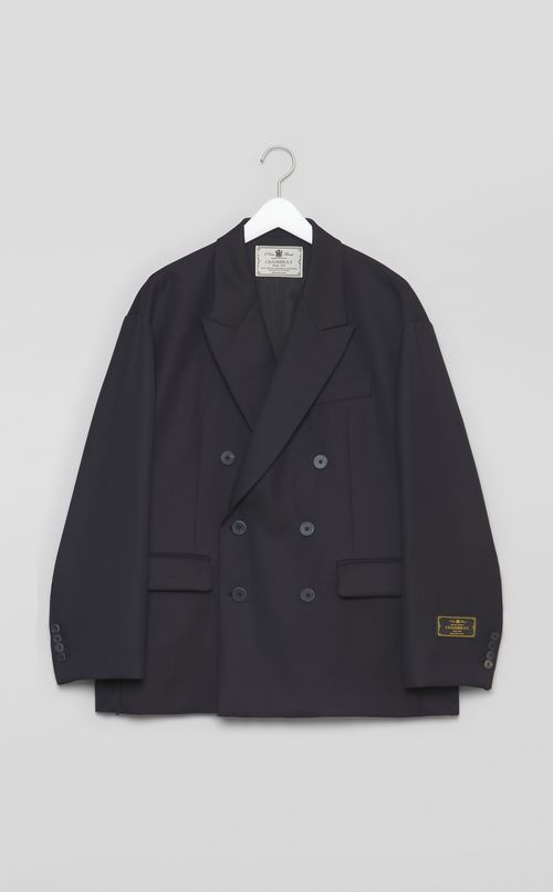 シャンブレーウールダブルジャケット