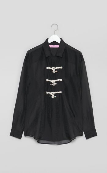 フラワートグルオーガンジーシャツ