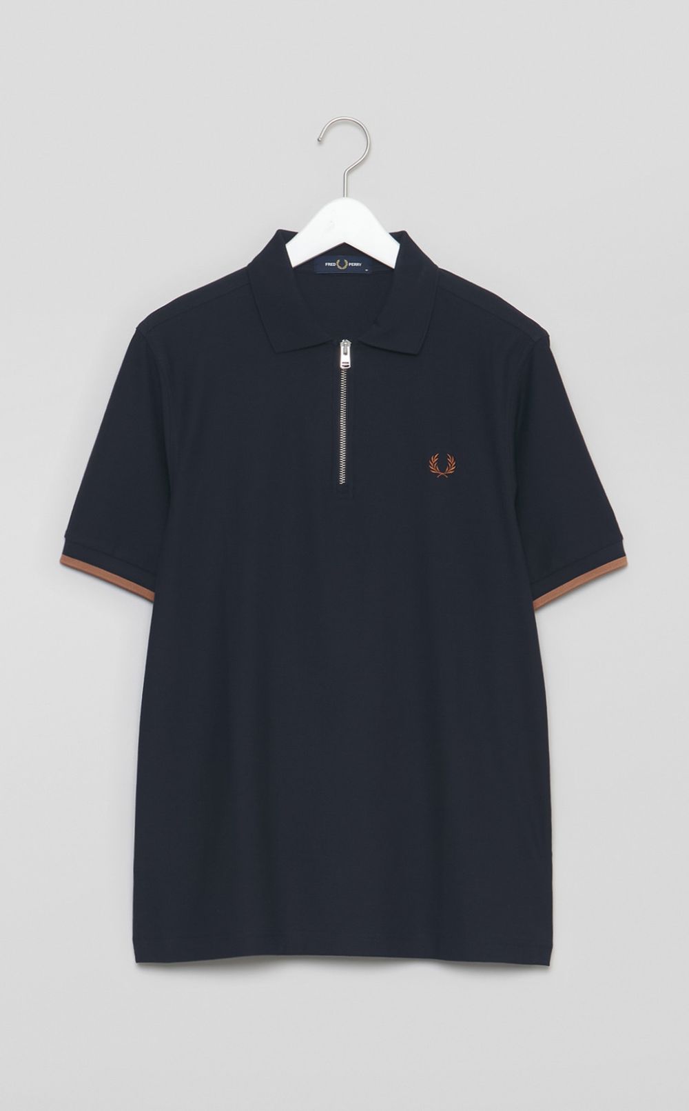 ハーフジップショートスリーブポロシャツ