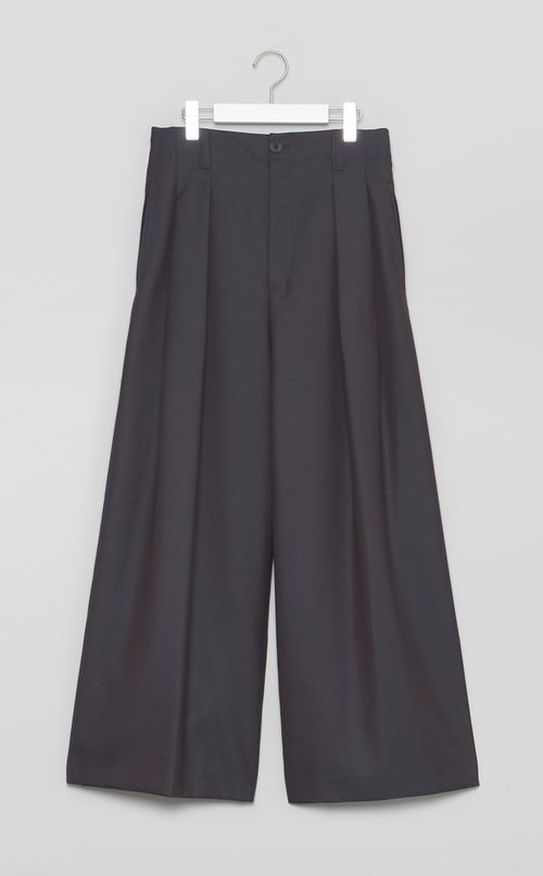 シャンブレーウールバギーパンツ