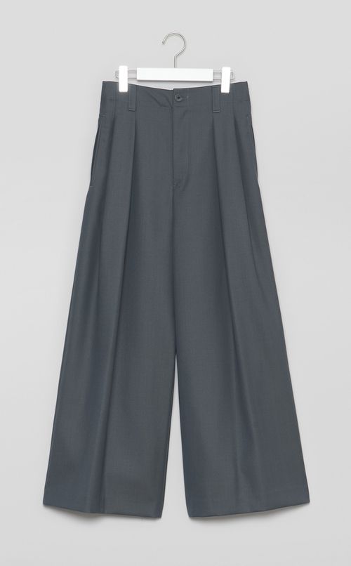 シャンブレーウールバギーパンツ