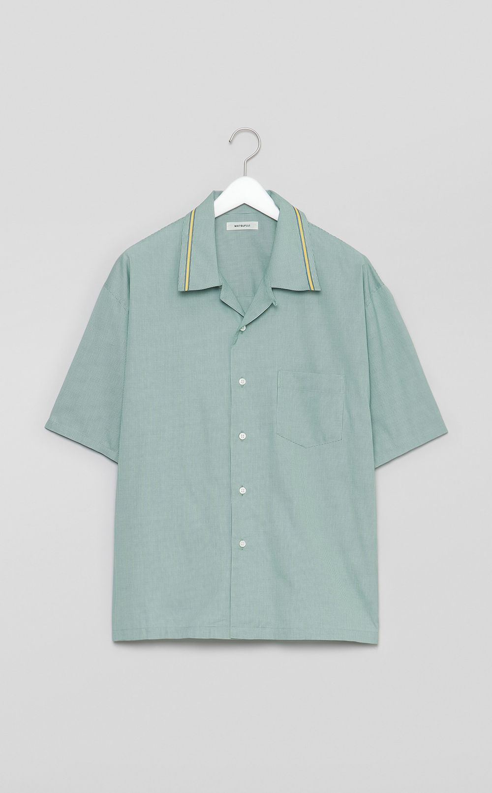 ギンガムオープンカラーシャツ