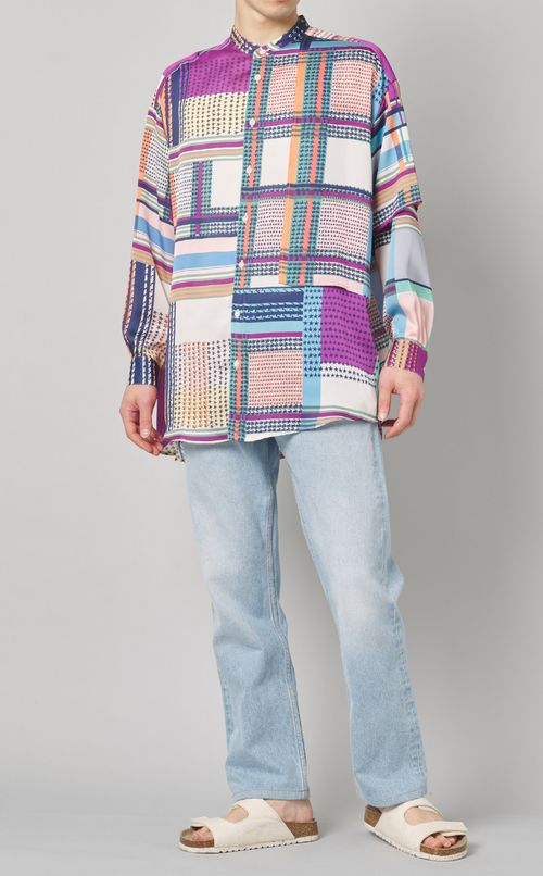 スターチェックプリントビッグシャツ