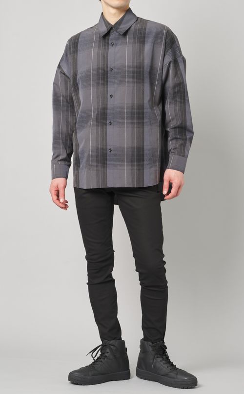 オンブレチェックオーバーサイズシャツ