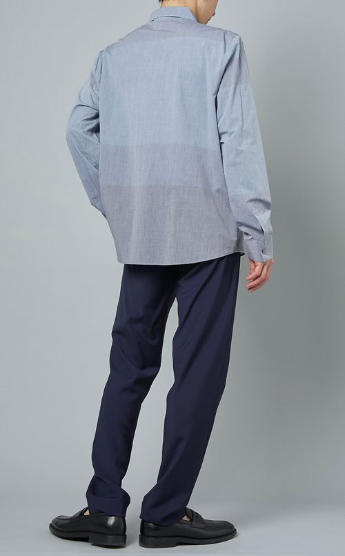 バイカラーストライプシャツ