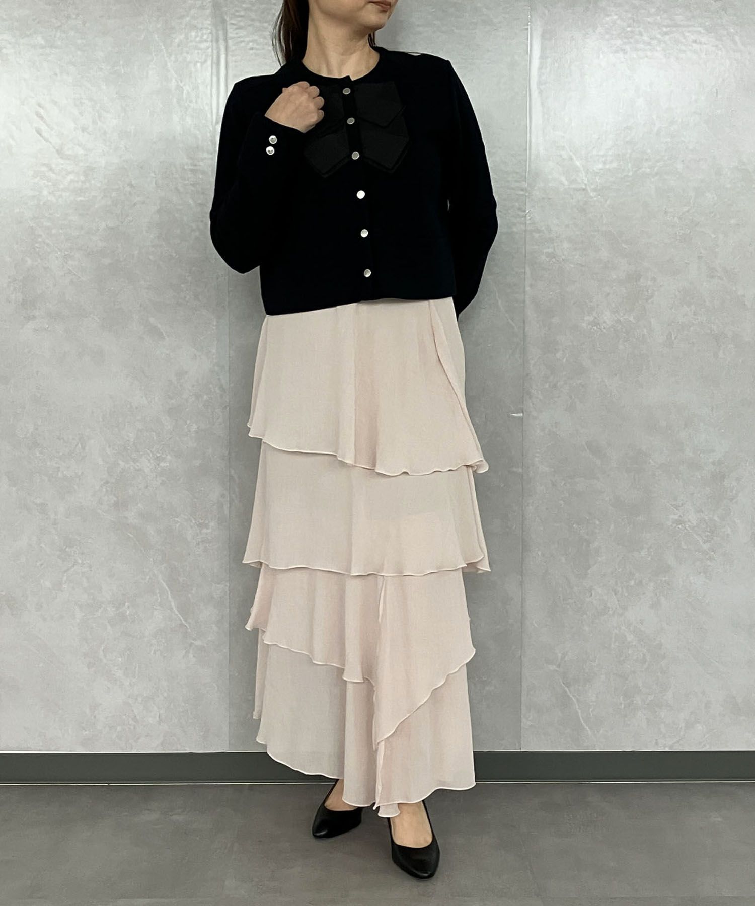 FRAY I.D｜《手洗い可》セミシアーティアードスカート