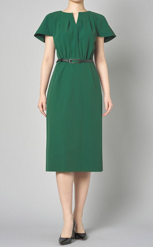 ストレッチベルテッドワンピース