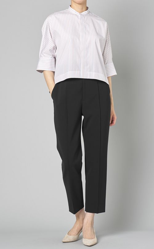 クロップドバンドカラーシャツ