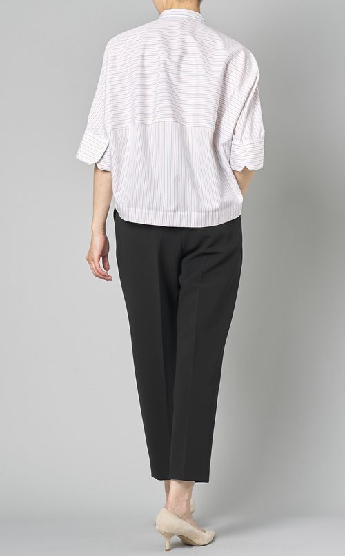 クロップドバンドカラーシャツ