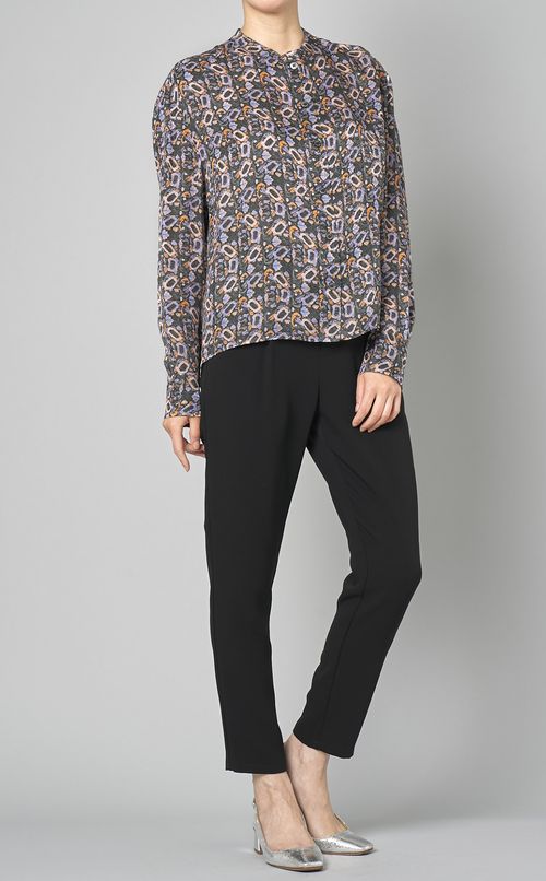 マルチカラープリントブラウス