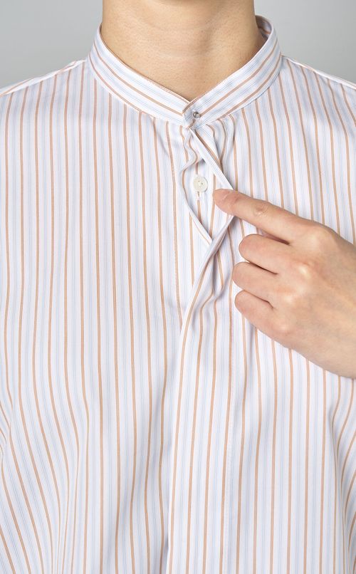 クロップドバンドカラーシャツ