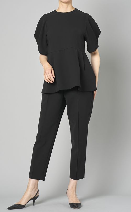 ダブルクロスバルーンスリーブブラウス