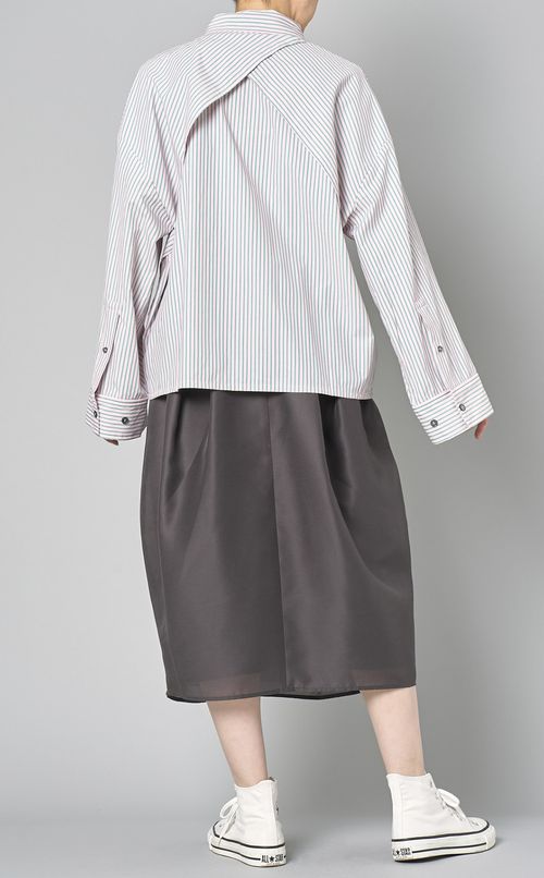 ドビーストライプワイドカフスシャツ