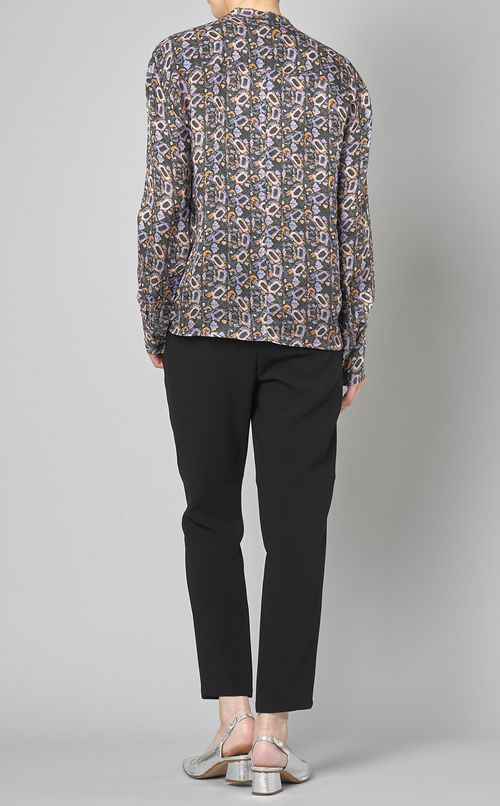 マルチカラープリントブラウス