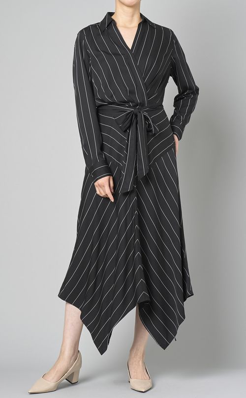 ストライプラップワンピース