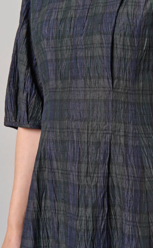 バルーンスリーブチェックワンピース