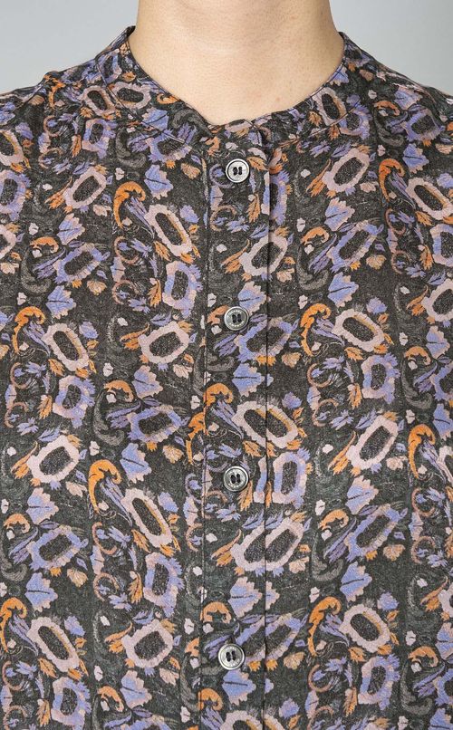 マルチカラープリントブラウス