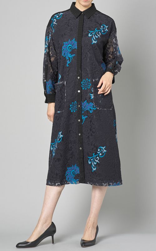 レースエンブロイダリープリントワンピース