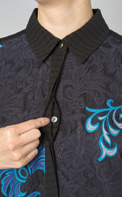 レースエンブロイダリープリントワンピース