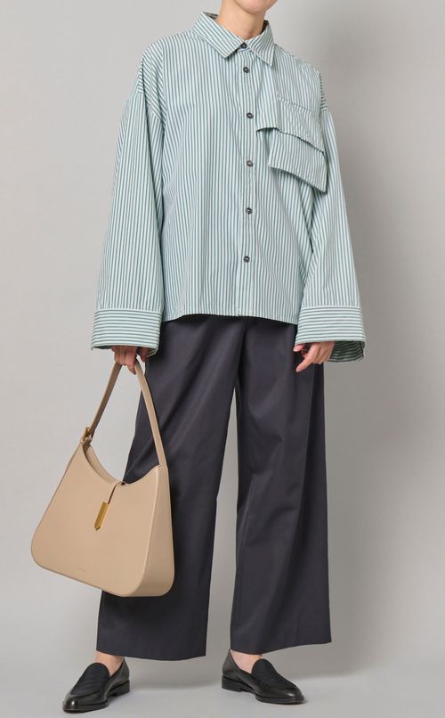 ドビーストライプワイドカフスシャツ