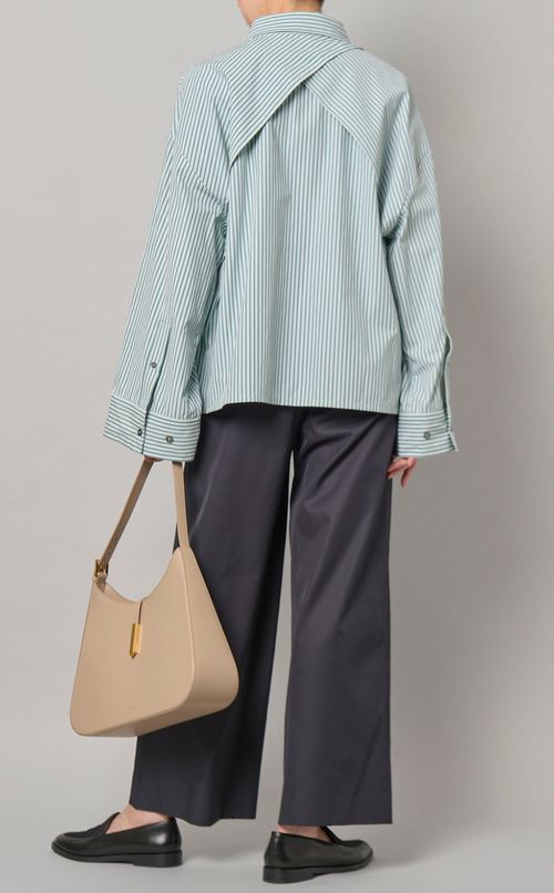 ドビーストライプワイドカフスシャツ