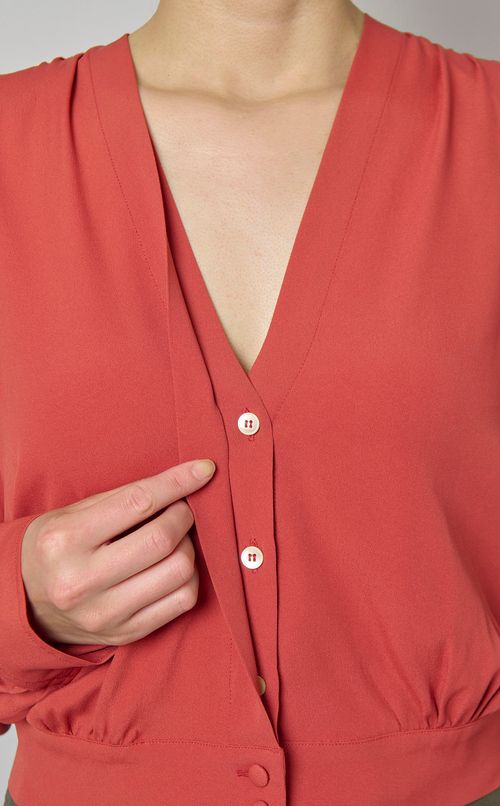 Vネックカーディガンブラウス