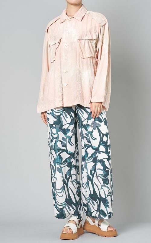 ボタニカルプリントワイドパンツ