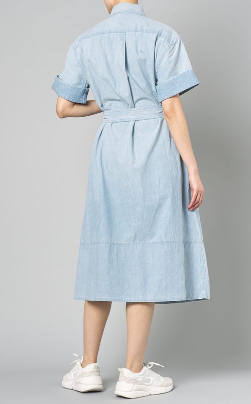 シャンブレーハーフスリーブワンピース