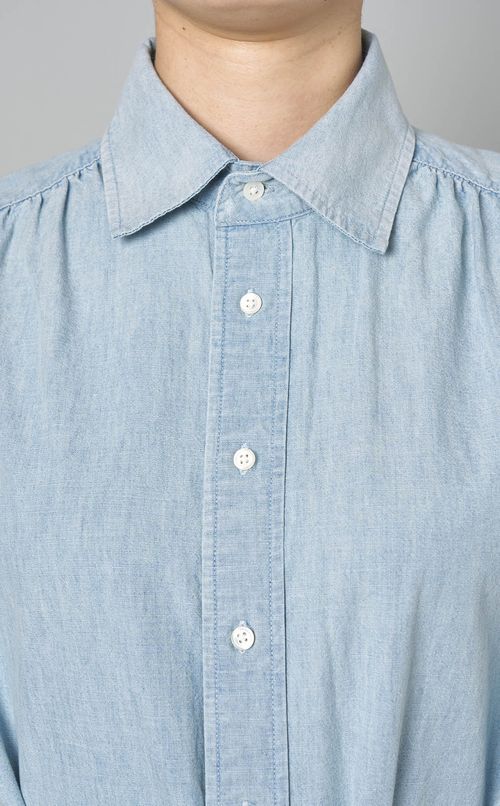 シャンブレーハーフスリーブワンピース