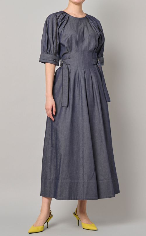 サイドベルトパイピングワンピース