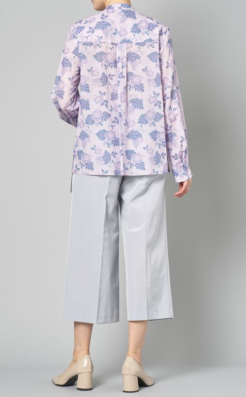 フラワープリントプリーツブラウス