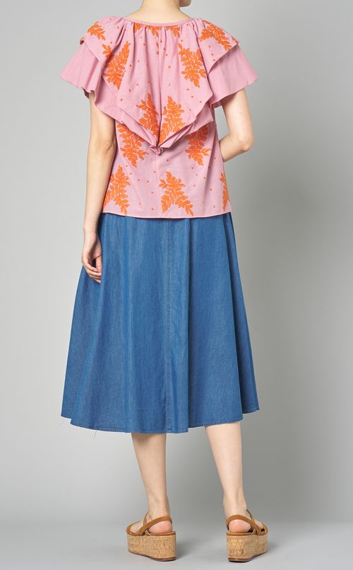 リーフエンブロイダリーフレアトップス