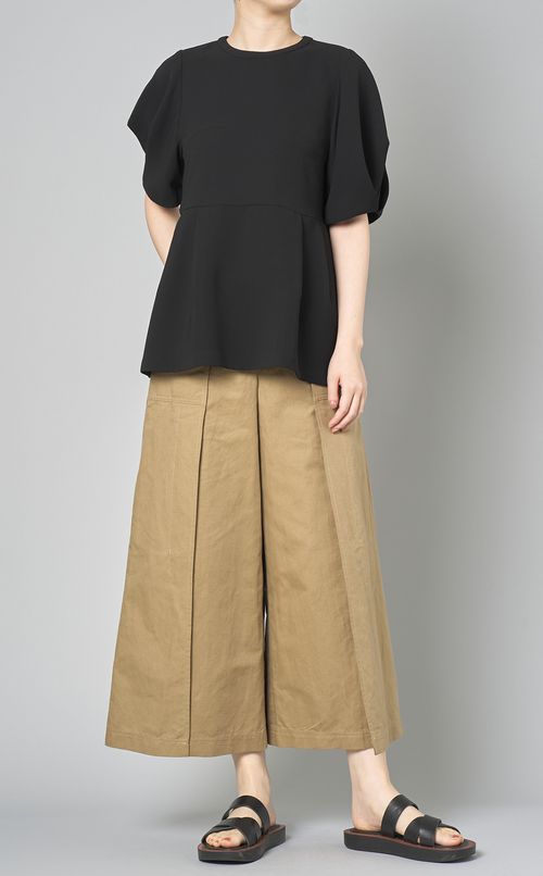 サイドポケットベルテッドワイドパンツ