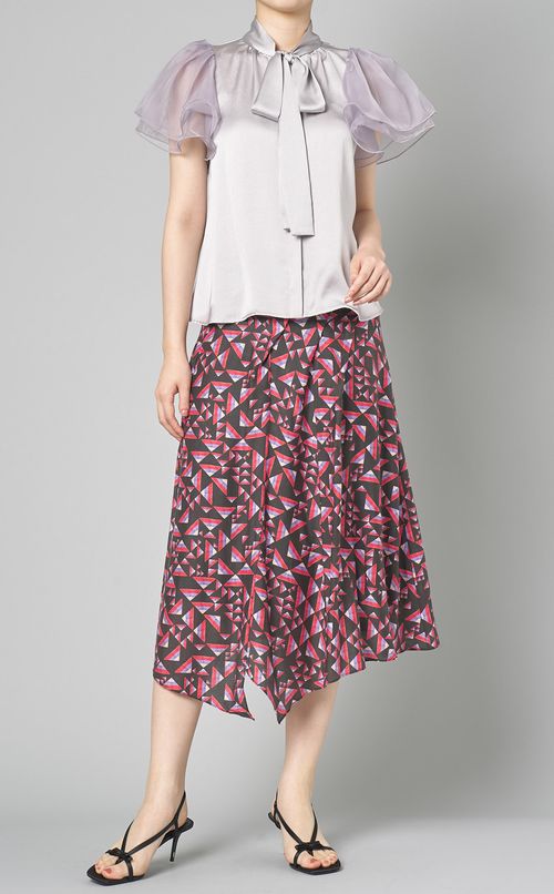 グラフィックプリントフレアスカート