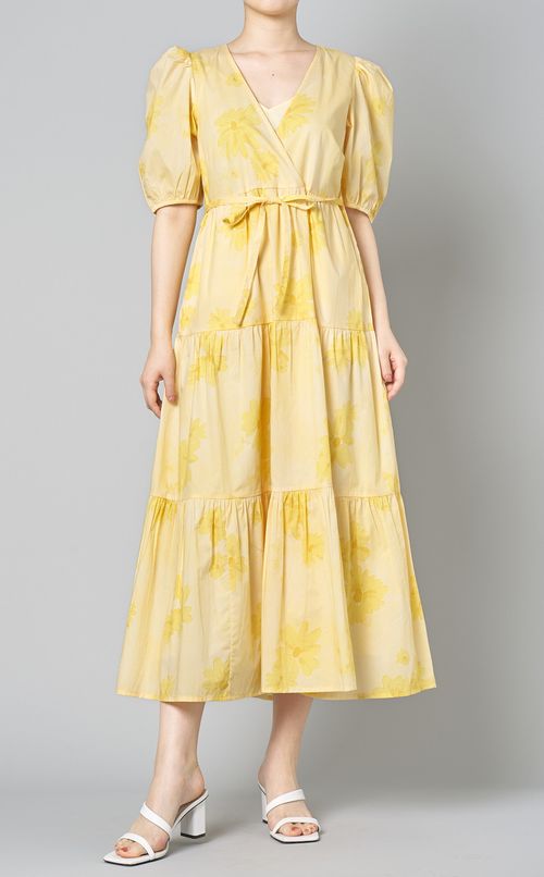 フローラルプリントロングワンピース