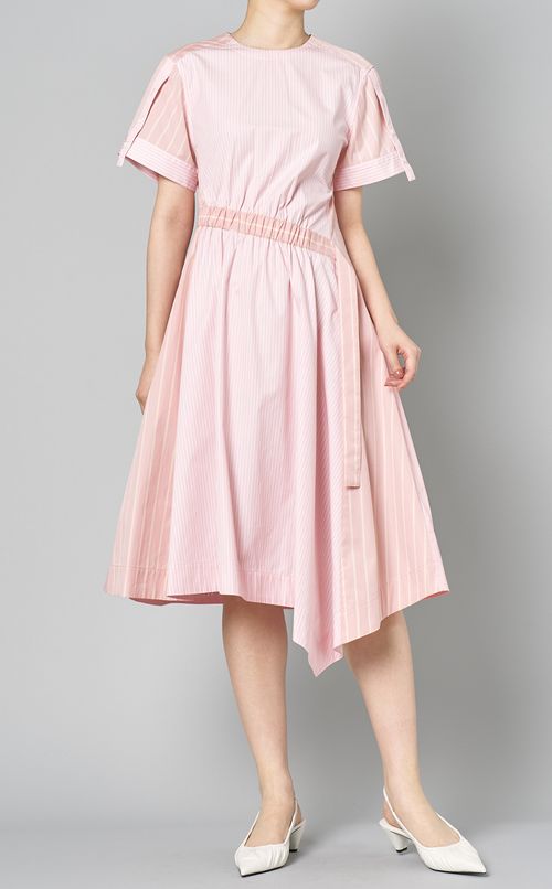 ミックスストライプギャザーワンピース