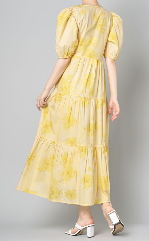 フローラルプリントロングワンピース